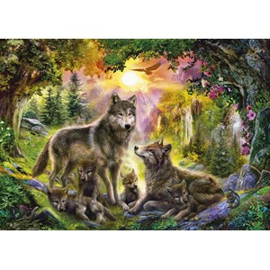 Step Puzzle (83046) - "Wölfe bei Sonnenuntergang" - 1500 Teile Puzzle