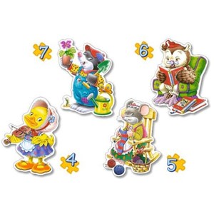 Castorland (B-04102) - "Playing Animals" - 4 5 6 7 Teile Puzzle