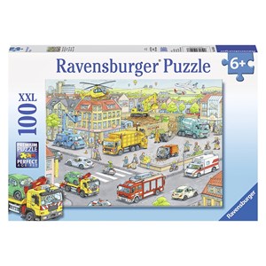 Ravensburger (10558) - "Fahrzeuge in der Stadt" - 100 Teile Puzzle