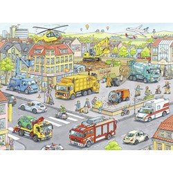 Ravensburger (10558) - "Fahrzeuge in der Stadt" - 100 Teile Puzzle