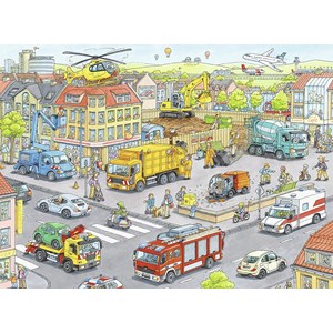 Ravensburger (10558) - "Fahrzeuge in der Stadt" - 100 Teile Puzzle