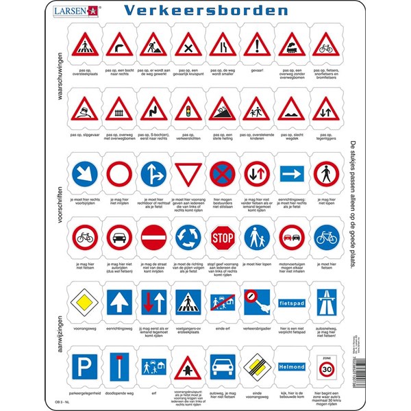 Larsen (OB3-NL) - "Verkeersborden - NL" - 48 Teile Puzzle