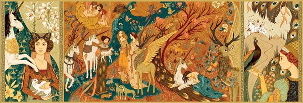 Djeco (07624) - "Ladies with Unicorns" - 500 Teile Puzzle