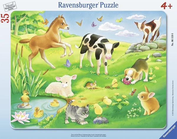 Ravensburger (06119) - "Tiere auf der Wiese" - 35 Teile Puzzle