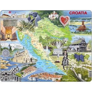 Larsen (A21-GB) - "Sehenswürdigkeiten von Kroatien" - 65 Teile Puzzle