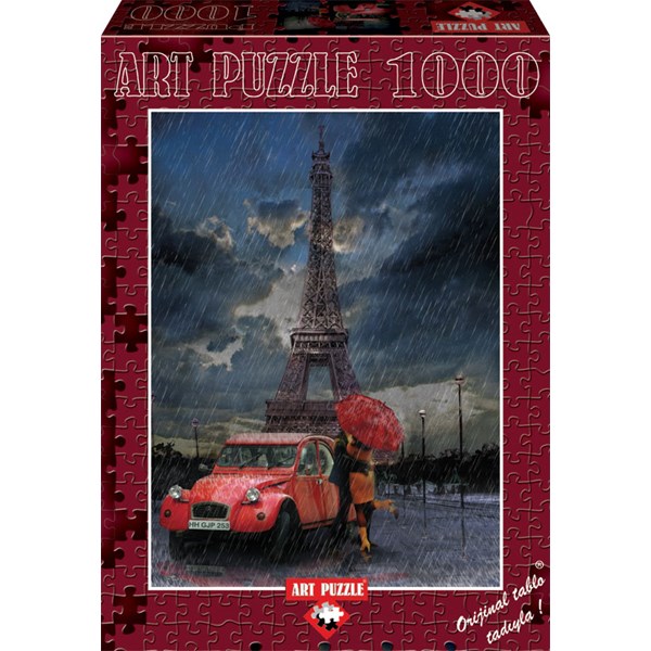 Art Puzzle (4407) - "Stürmische Liebe am Eiffelturm" - 1000 Teile Puzzle