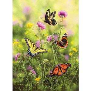 SunsOut (30921) - Rosemary Millette: "Butterflies and Thistle" - 500 Teile Puzzle
