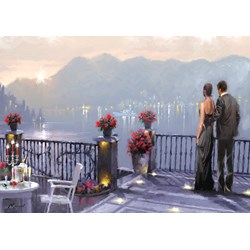 Art Puzzle (4449) - Richard Macneil: "Romantischer Abend am Café" - 1000 Teile Puzzle