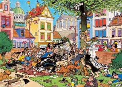 Jumbo (17277) - Jan van Haasteren: "Fang die Katze" - 500 Teile Puzzle