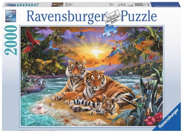 Ravensburger (16624) - "Tigerfamilie im Sonnenuntergang" - 2000 Teile Puzzle