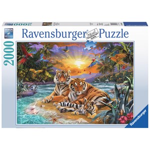Ravensburger (16624) - "Tigerfamilie im Sonnenuntergang" - 2000 Teile Puzzle