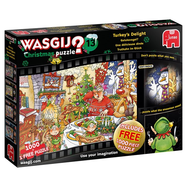 Jumbo (19149) - "Wasgij Christmas 13: Truthahn im Glück" - 1000 Teile Puzzle