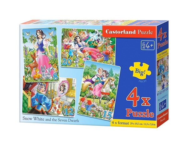 Castorland (B-04423) - "Schneewittchen und die sieben Zwerge" - 8 12 15 20 Teile Puzzle