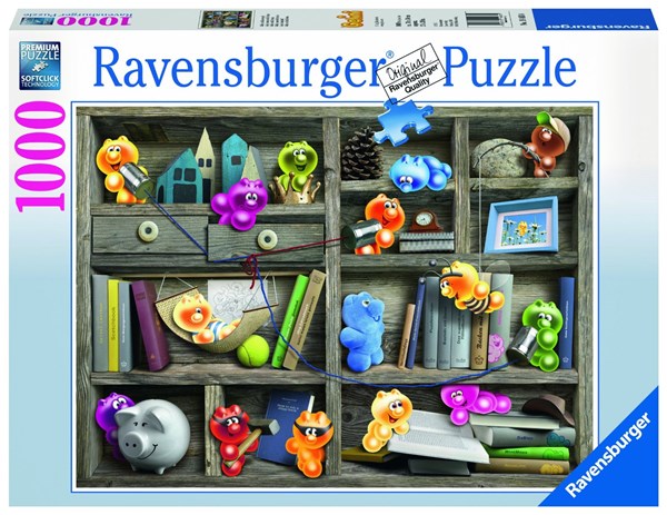 Ravensburger (19483) - "Gelini im Bücherregal" - 1000 Teile Puzzle