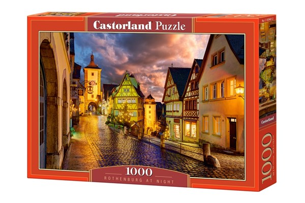 Castorland (C-103461) - "Rothenburger Altstadt bei Nacht" - 1000 Teile Puzzle