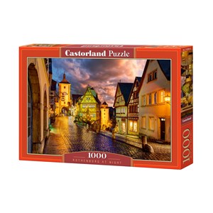 Castorland (C-103461) - "Rothenburger Altstadt bei Nacht" - 1000 Teile Puzzle