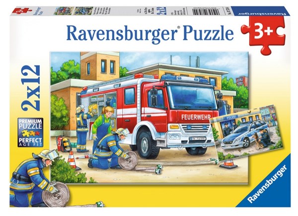 Ravensburger (07574) - "Polizei und Feuerwehr" - 12 Teile Puzzle