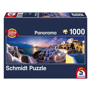 Schmidt Spiele (58281) - "Sonnenuntergang auf Santorin" - 1000 Teile Puzzle