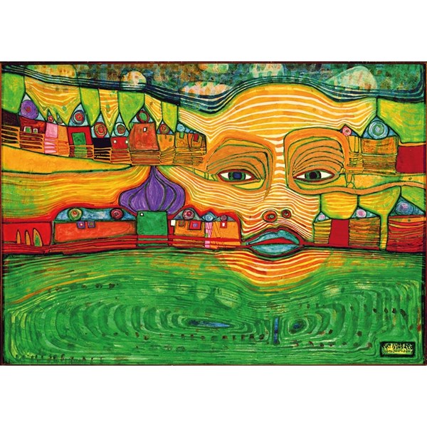 Puzzle Michele Wilson (W590-12) - Friedensreich Hundertwasser: "Irinaland über dem Balkan" - 12 Teile Puzzle
