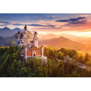 Castorland (B-52752) - "Sonnenuntergang über Schloss Neuschwanstein, Deutschland" - 500 Teile Puzzle