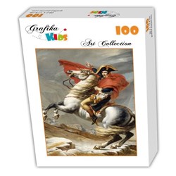 Grafika (00350) - Jacques-Louis David: "Bonaparte beim Überschreiten der Alpen am Großen Sankt Bernhard" - 100 Teile Puzzle