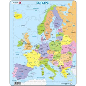 Larsen (A8-FR) - "Map of Europe - FR" - 37 Teile Puzzle