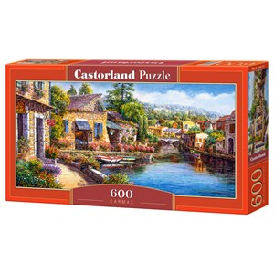 Castorland (B-060177) - "Verträumtes Dorf am Wasser" - 600 Teile Puzzle