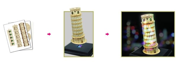 Cubic Fun (L502H) - "Schiefer Turm von Pisa" - 15 Teile Puzzle