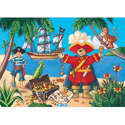 Djeco (07220) - "The Pirate and his Treasure" - 36 Teile Puzzle