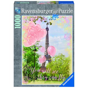 Ravensburger (19708) - "Luftballons am Eiffelturm" - 1000 Teile Puzzle