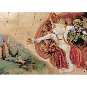 PuzzelMan (349) - "Der Weihnachtsmann mit den Kindern" - 1000 Teile Puzzle