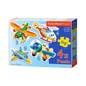 Castorland (B-005048) - "Lustige Flugzeuge" - 3 4 6 9 Teile Puzzle