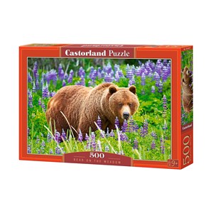 Castorland (B-52677) - "Braunbär im Lavendelfeld" - 500 Teile Puzzle