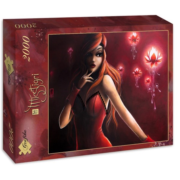 Grafika (01331) - Misstigri: "Red Light Flower" - 2000 Teile Puzzle