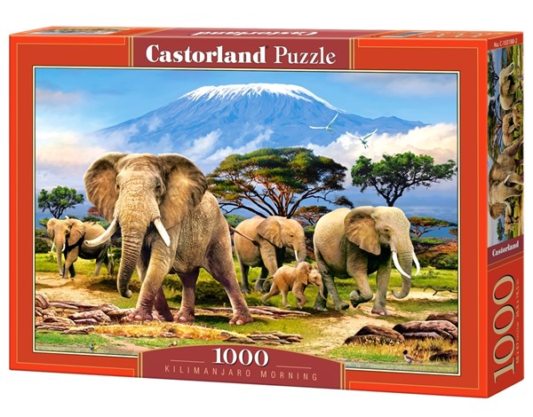 Castorland (C-103188) - "Elefantenherde am Kilimandscharo" - 1000 Teile Puzzle