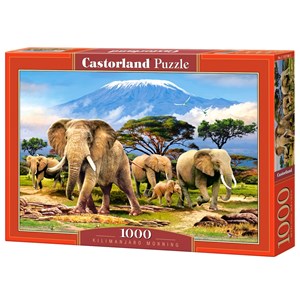 Castorland (C-103188) - "Elefantenherde am Kilimandscharo" - 1000 Teile Puzzle
