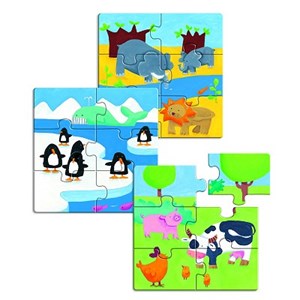 Djeco (01552) - "Animals and Company" - 18 Teile Puzzle