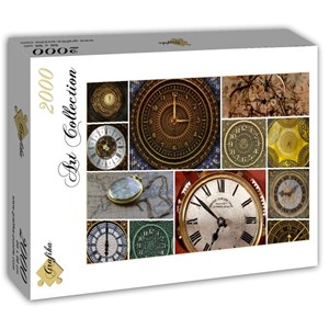 Grafika (T-00134) - "Collages, Clocks" - 2000 Teile Puzzle