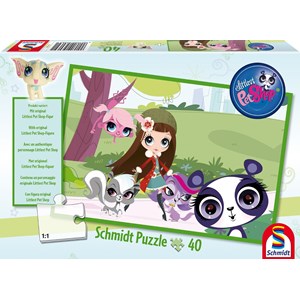 Schmidt Spiele (56062) - "Hasbro, Littlest Pet Shop, Spaziergang im Park" - 40 Teile Puzzle