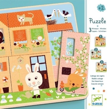 Djeco (01480) - "Rabbit Cottage" - 3 4 Teile Puzzle