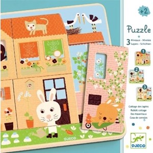 Djeco (01480) - "Rabbit Cottage" - 3 4 Teile Puzzle