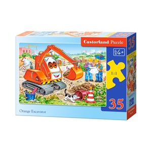 Castorland (B-035113) - "Orangener Bagger mit lustigem Gesicht" - 35 Teile Puzzle