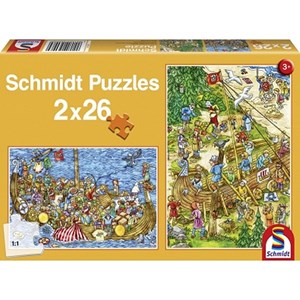 Schmidt Spiele (56008) - "Bei den Vikingern" - 26 Teile Puzzle