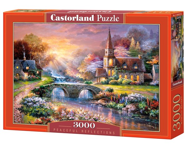 Castorland (C-300419) - "Behagliches Dorf am Flusslauf" - 3000 Teile Puzzle