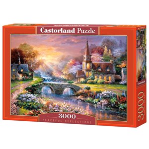 Castorland (C-300419) - "Behagliches Dorf am Flusslauf" - 3000 Teile Puzzle
