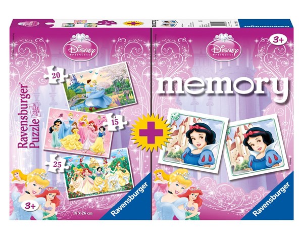 Ravensburger (07228) - "3 Puzzles + Memory Princess" - 15 20 25 Teile Puzzle