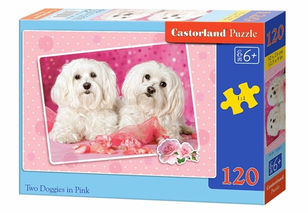 Castorland (B-13128) - "Zwei Hunde in Pink" - 120 Teile Puzzle