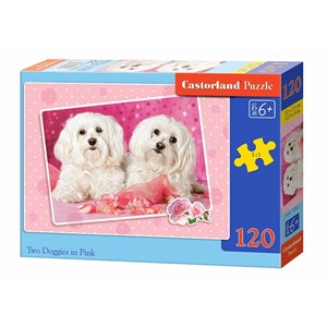 Castorland (B-13128) - "Zwei Hunde in Pink" - 120 Teile Puzzle