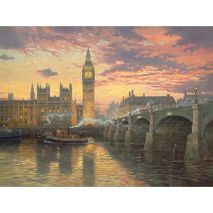 Schmidt Spiele (59471) - Thomas Kinkade: "Abendstimmung in London" - 1000 Teile Puzzle