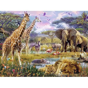 Ravensburger (16333) - "Buntes Afrika" - 1500 Teile Puzzle